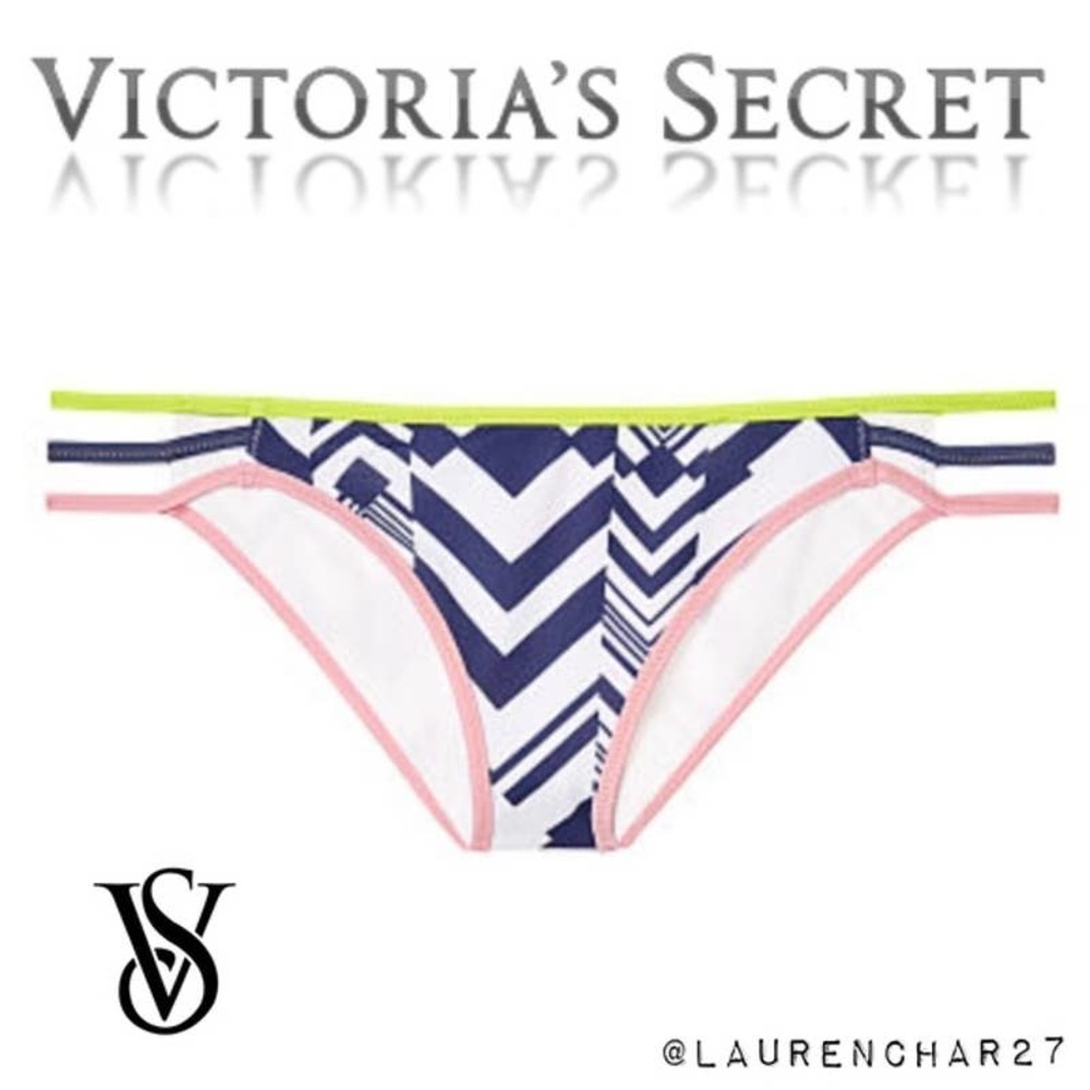 Victoria's Secret Strappy Cheeky Bikini NEW Low Rise Bathing Suit Bottoms Large